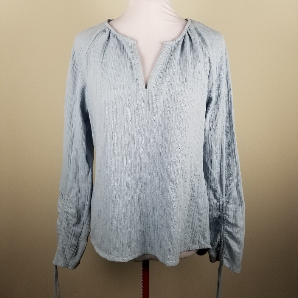 Lucky Brand Cornflower Texture Knit Long Slv-S